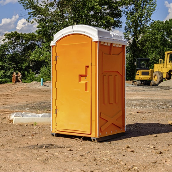 how often are the portable restrooms cleaned and serviced during a rental period in Uniontown